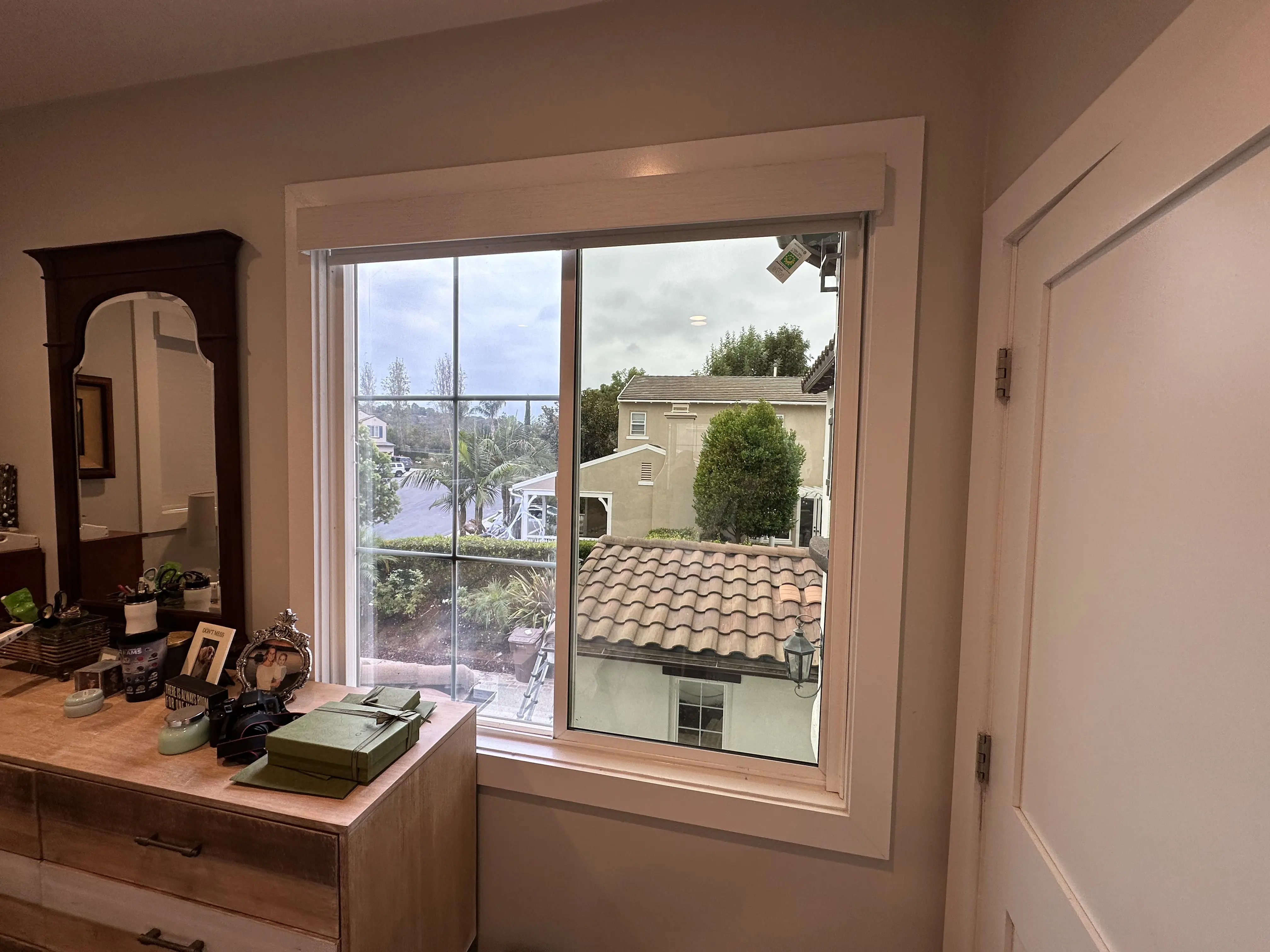 Clear restored window after glass replacement