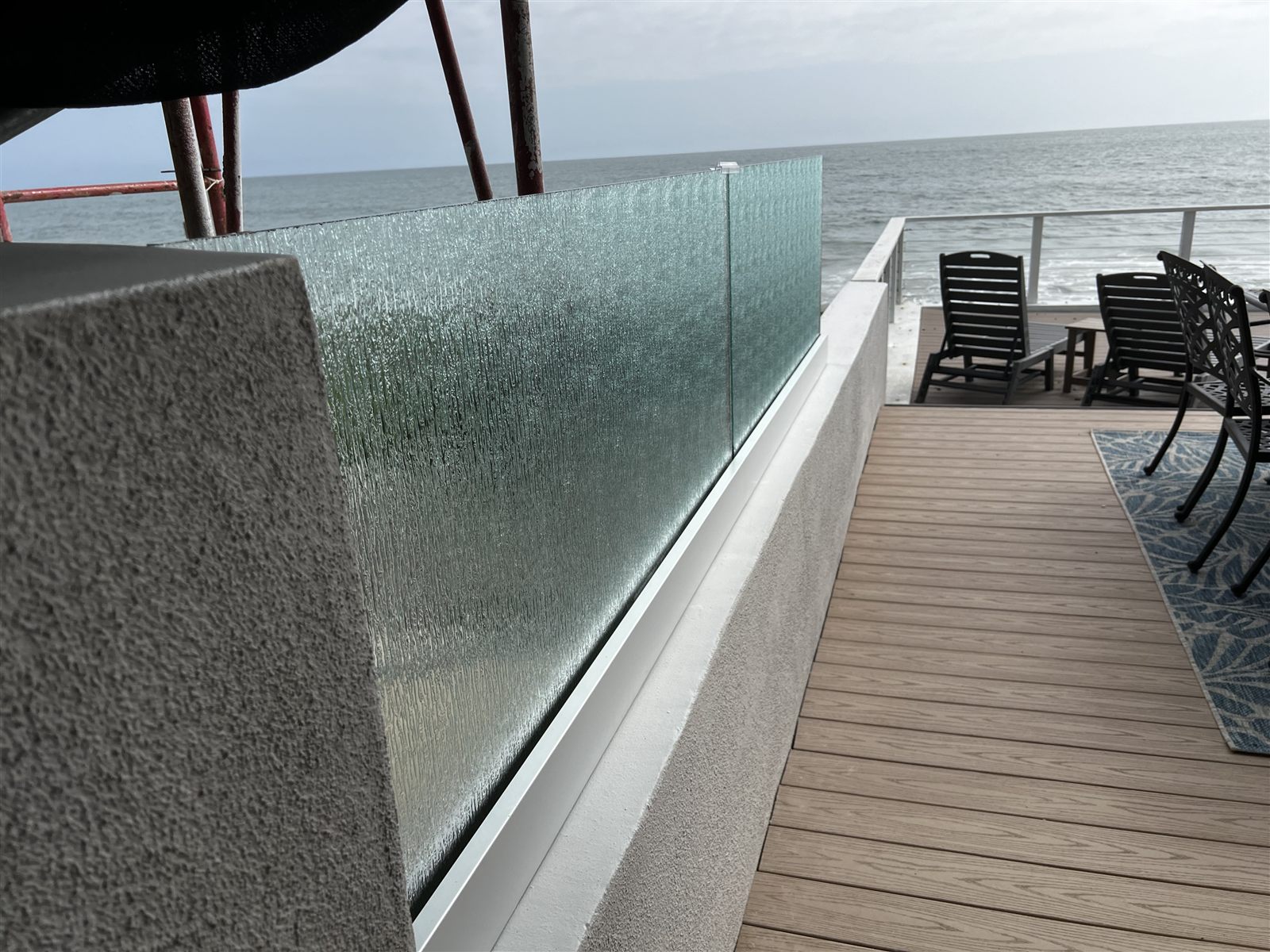 Glass railing installation project in Orange County
